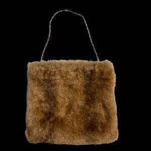 TERRY LEWIS Classic Luxuries Faux Fur Shoulder Bag Brown